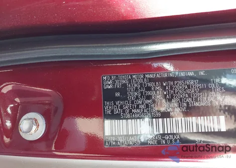 2006 Toyota Sequoia Limited V8 z USA, uszkodzony, nr VIN 5TDBT48A56S261599